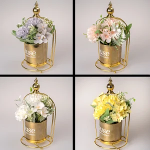 ZEYVE TEL GOLD KAFESLİ KAKTÜS 25x12cm.*12/72
