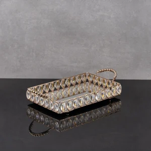 ZEYVE OVAL TAŞLI DİKD. TEPSİ KÜÇÜK 40x20x8cm.
