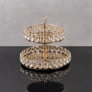 ZEYVE OVAL TAŞLI 2 KAT YUV. SUNUMLUK 26x26x26cm