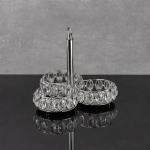 ZEYVE OVAL TAŞLI 3 BÖLMELİ SUNUMLUK 24x24x12cm.
