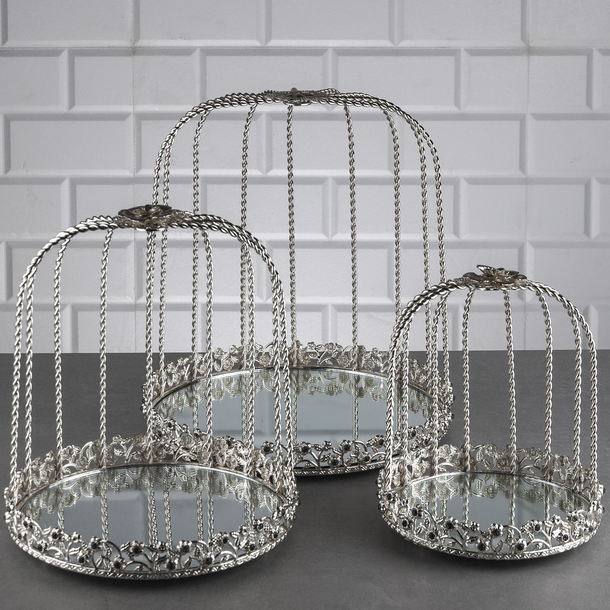 ZEYVE ELMAS 3LÜ KAFES SET 28x27x27cm *4