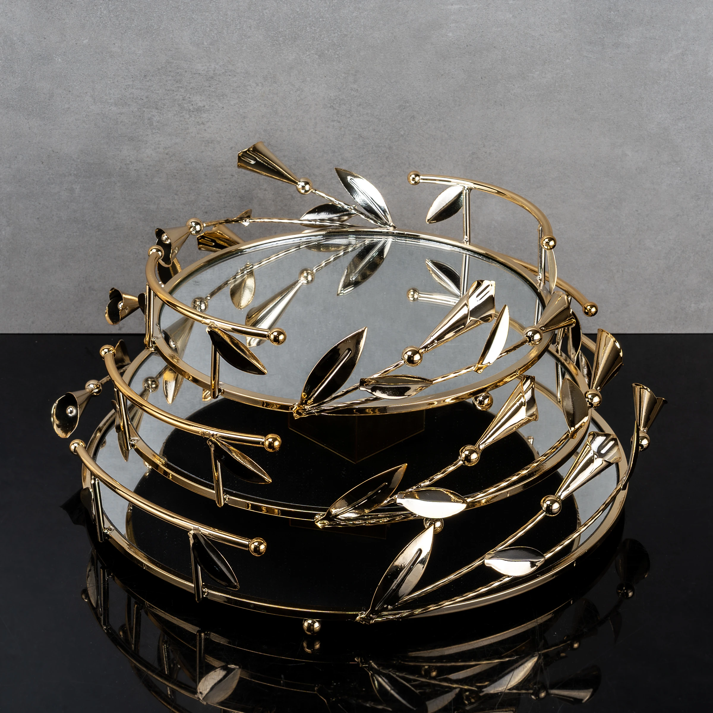 ZEYVE 3 LÜ YUVARLAK GALA TEPSİ 28-33-38 CM *6