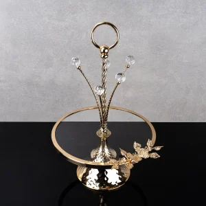 ZEYVE TAŞLI YUVARLAK TUTMALI SUNUMLUK 25x40 CM *12