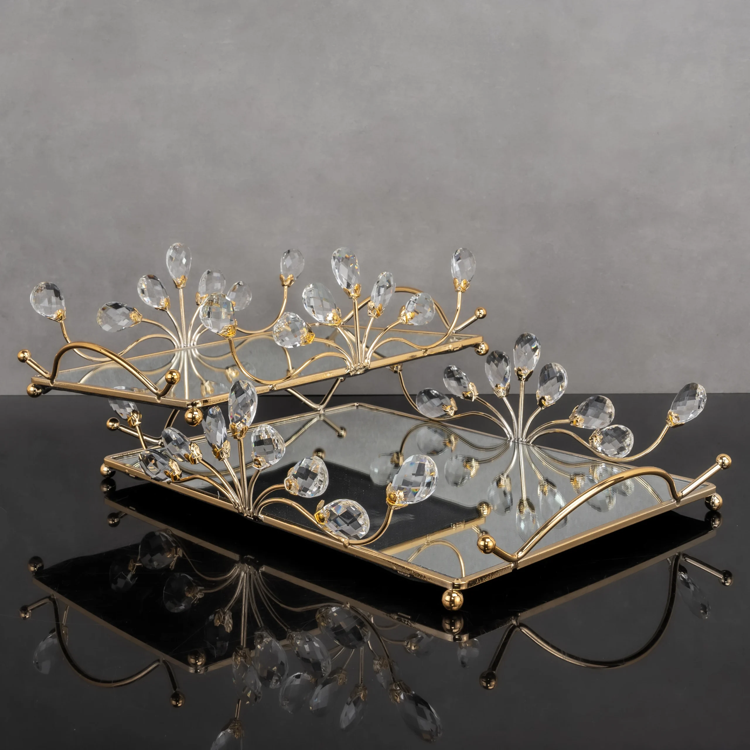 ZEYVE 2Lİ TAŞLI YELPAZE DİKD.TEPSİ 22x33-28x40cm*6 - Görsel 5