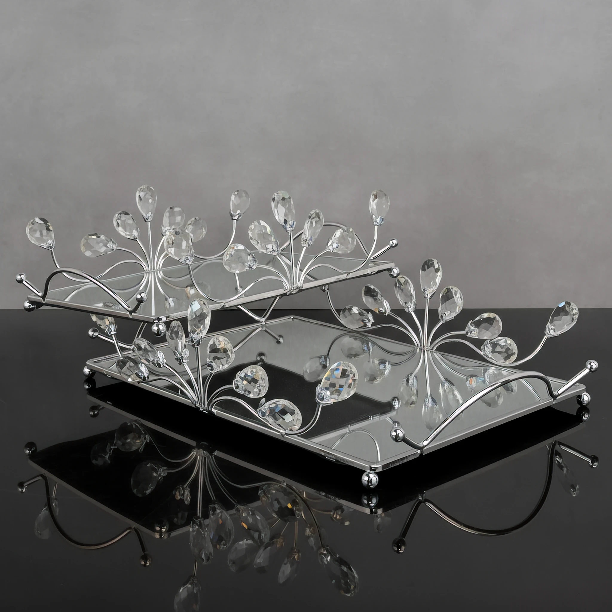 ZEYVE 2Lİ TAŞLI YELPAZE DİKD.TEPSİ 22x33-28x40cm*6 - Görsel 2