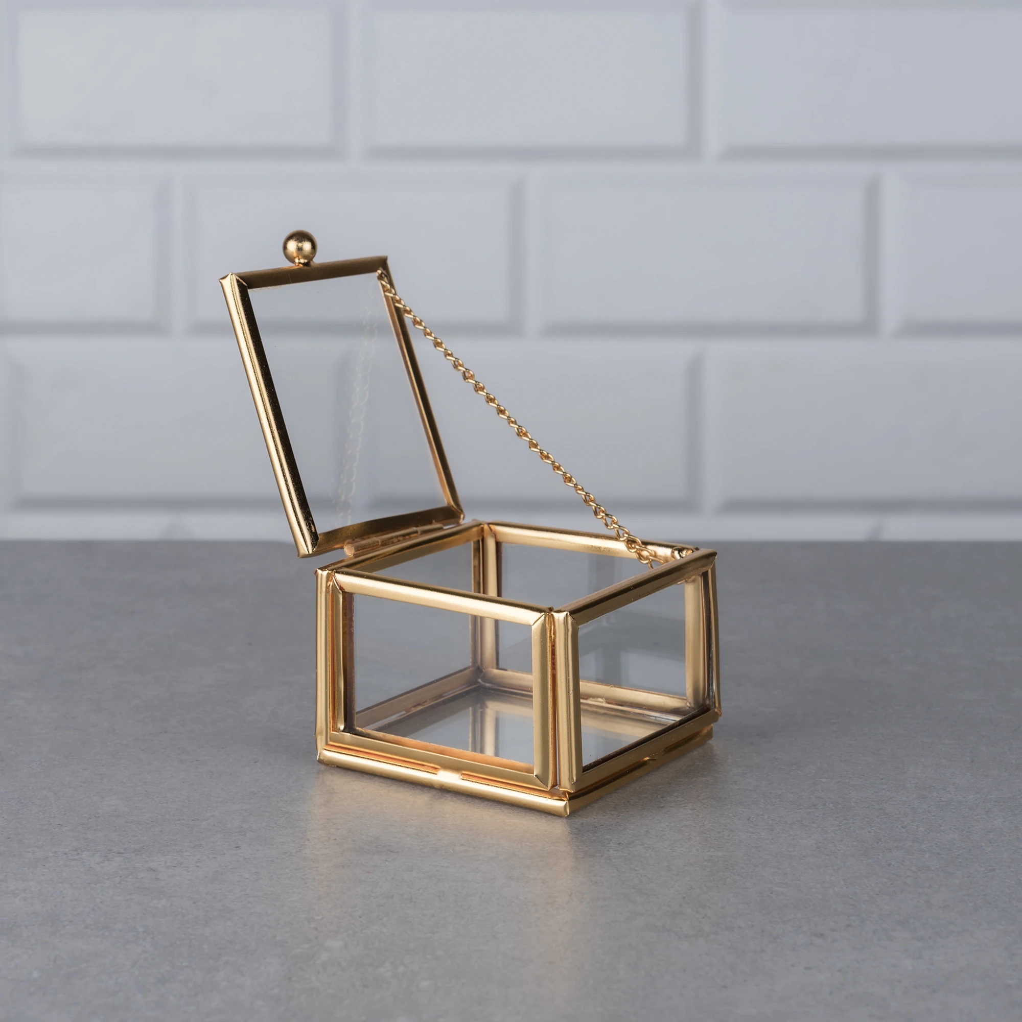 ZEYVE ÇERÇEVELİ CAM MÜCEVHER KUTUSU6x6x5cm*24