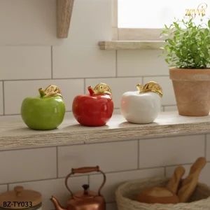 ZEYVE SERAMİK RENKLİ ELMA ORTA BOY 7x7x7cm.*12/96