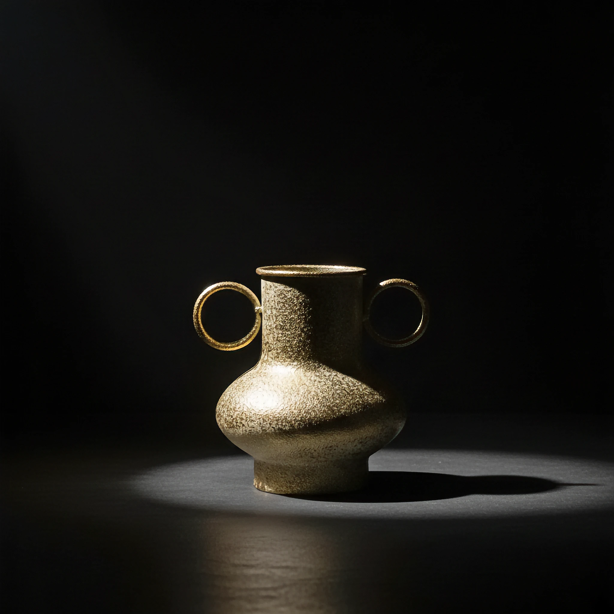 ZEYVE ÇİFT KULPLU TESTİ VAZO GOLD 16x15x12cm.*8 - Görsel 3