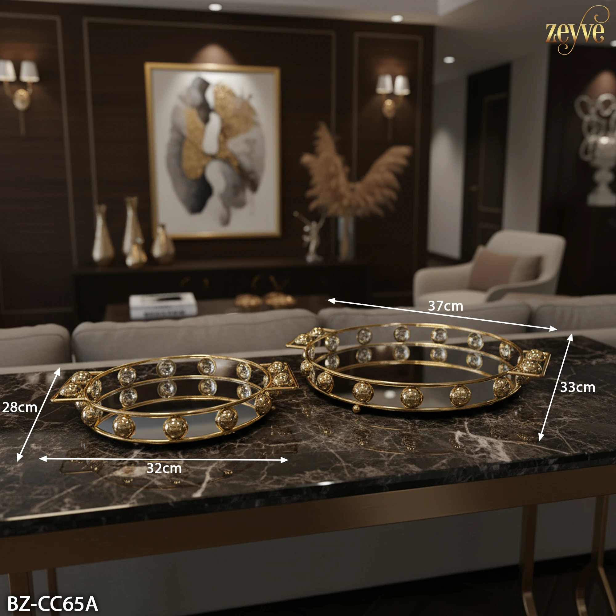 ZEYVE BONCUK YUV. 2Lİ TEPSİ 32x28x5-37x33x5cm*6 - Görsel 4