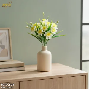 ZEYVE BEYAZ SARI ISLAK NERGİS 40cm 5DAL *150/900