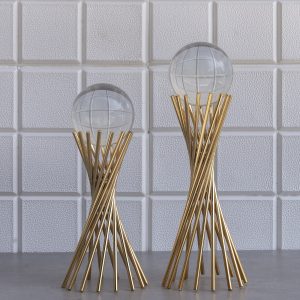 ZEYVE BURGU AYAK İKİLİ DEKORATİF KRİSTAL KÜRE*6