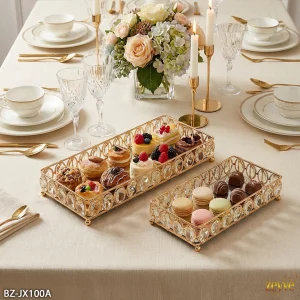 ZEYVE OVAL TAŞLI 2 Lİ BATON TEPSİ *6