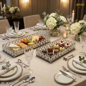 ZEYVE OVAL TAŞLI 2 Lİ BATON TEPSİ *6