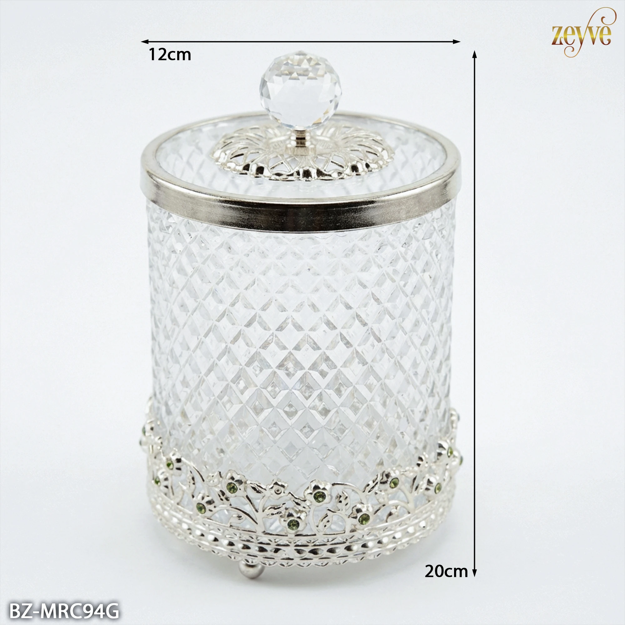 ZEYVE MERCAN KRİSTAL CAM DRAJELİK 20x12cm - Görsel 3