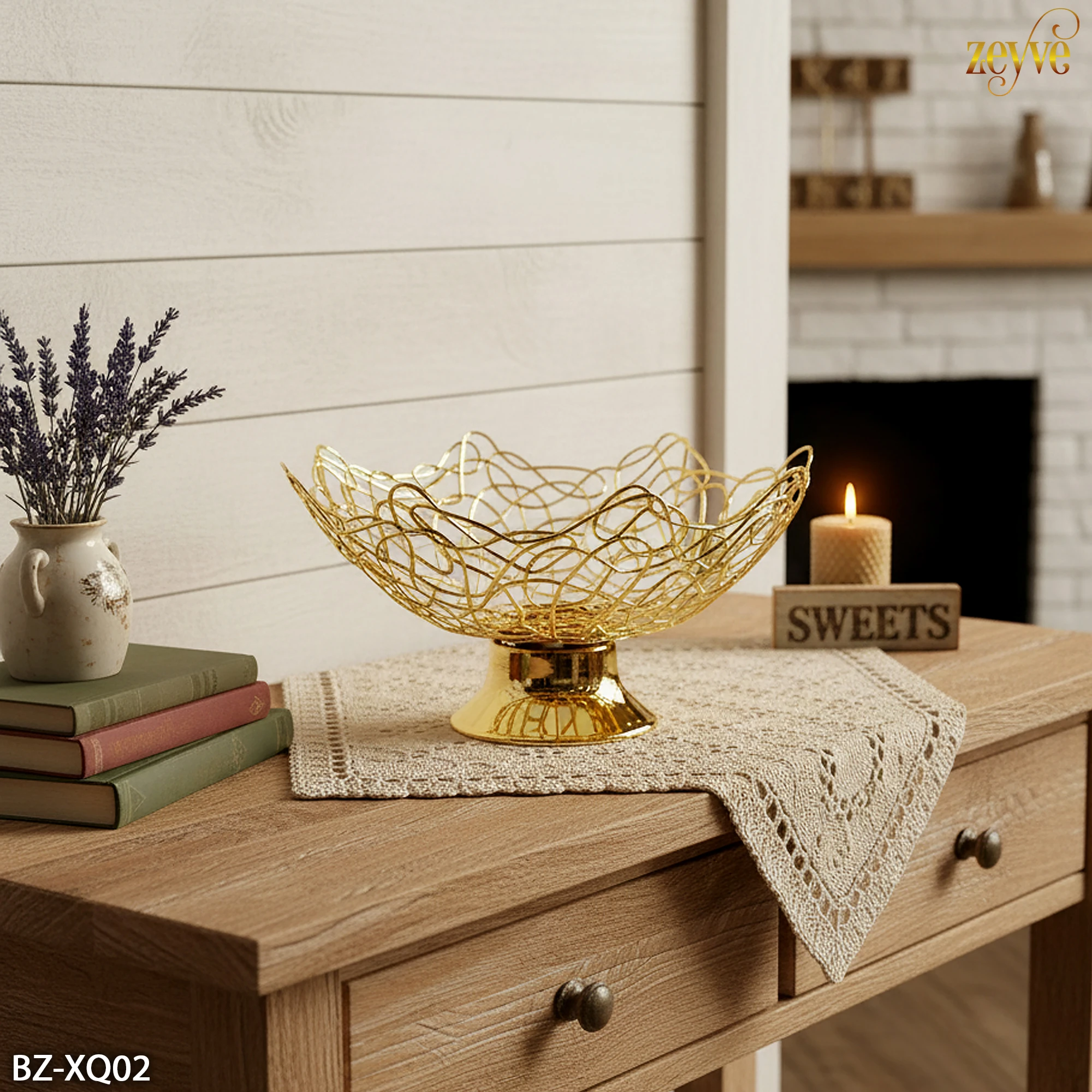 ZEYVE AYAKLI YILDIZ TEL MEYVELİK 30x16cm *96