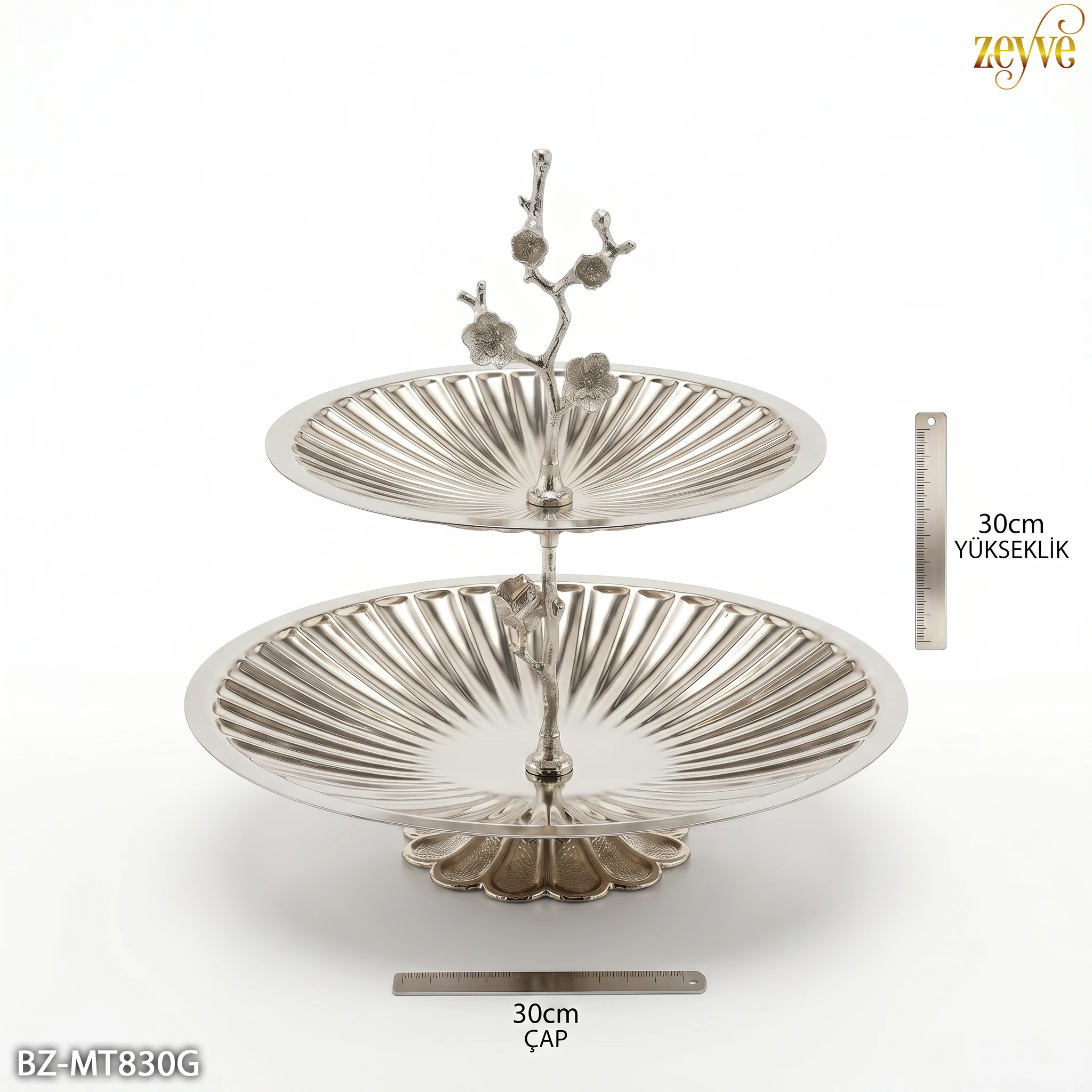 ZEYVE SPİRAL 2 KATLI METAL SUNUMLUK - Görsel 4