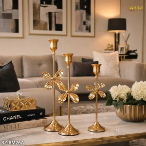 ZEYVE 3LÜ VELNO DAMLA TAŞLI İNCE MUMLUK 17-19-23cm