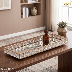 ZEYVE KARE TAŞLI BATON TEPSİ BÜYÜK 39x14x4cm.