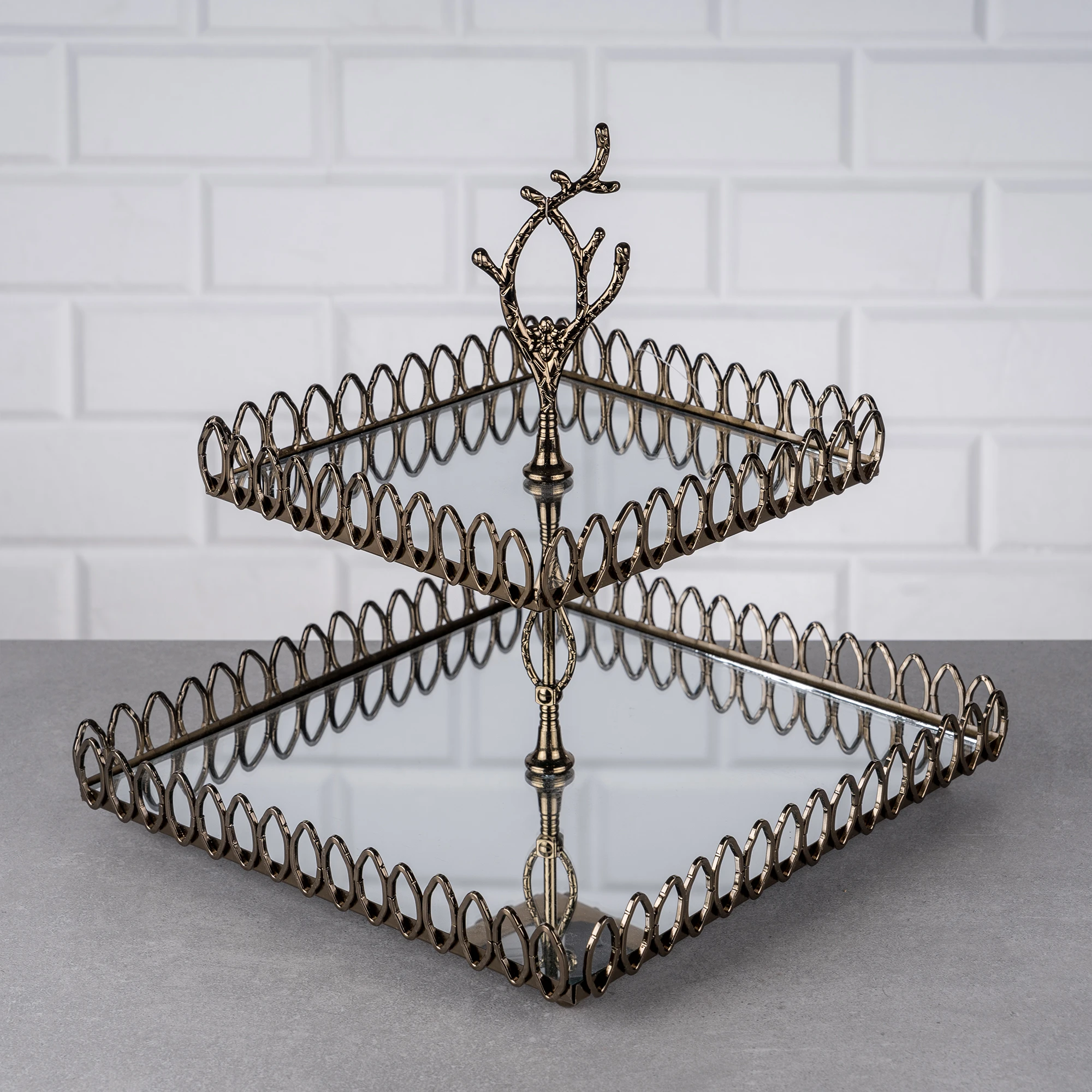 ZEYVE ZİRVE 2 KATLI KARE SUNUMLUK 26x26x26 cm. 12 - Görsel 2