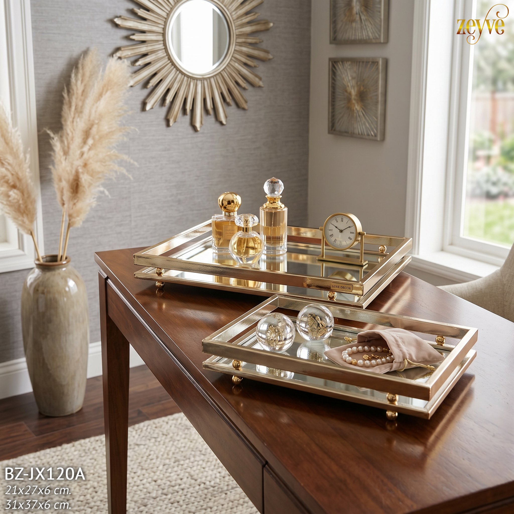 ZEYVE MODERN 2 Lİ DİKD. TEPSİ 21x27-31x37cm. *6 - Görsel 2