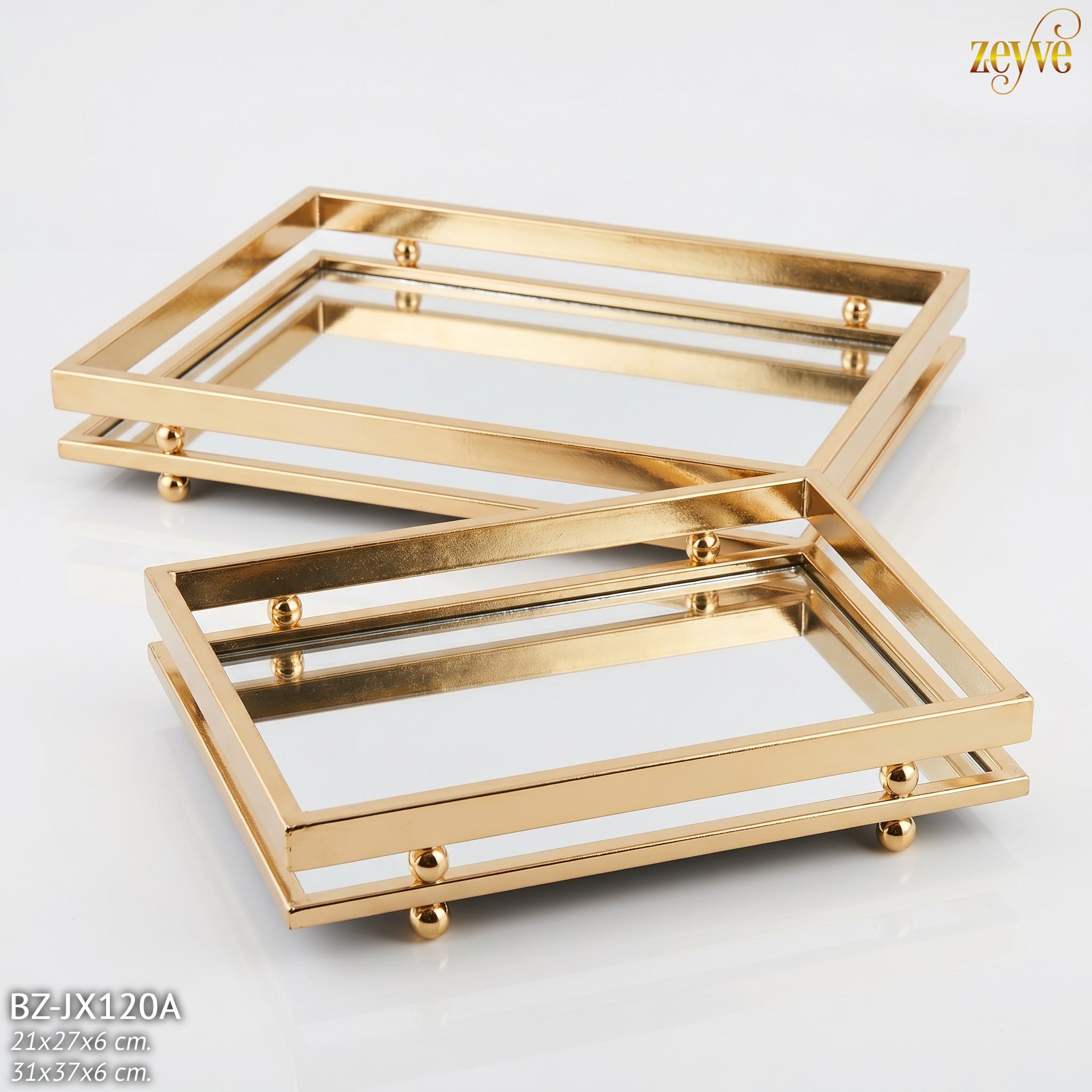 ZEYVE MODERN 2 Lİ DİKD. TEPSİ 21x27-31x37cm. *6 - Görsel 4