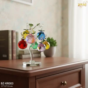 ZEYVE KRİSTAL ELMA AĞAÇ KARIŞIK RENK 17x13x13cm*24