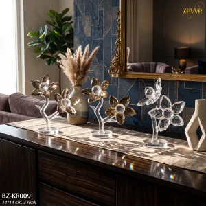 ZEYVE KRİSTAL 2 DALLI ÇİÇEK 14x12x5cm.*60