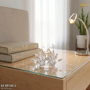 ZEYVE KRİSTAL LOTUS ŞEFFAF ORTA 10x10x5cm.*48