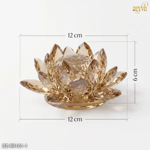 ZEYVE KRİSTAL LOTUS KAHVE BÜYÜK 12x12x6cm.*48