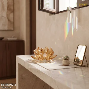 ZEYVE KRİSTAL LOTUS BAL ORTA 10x10x5cm.*48