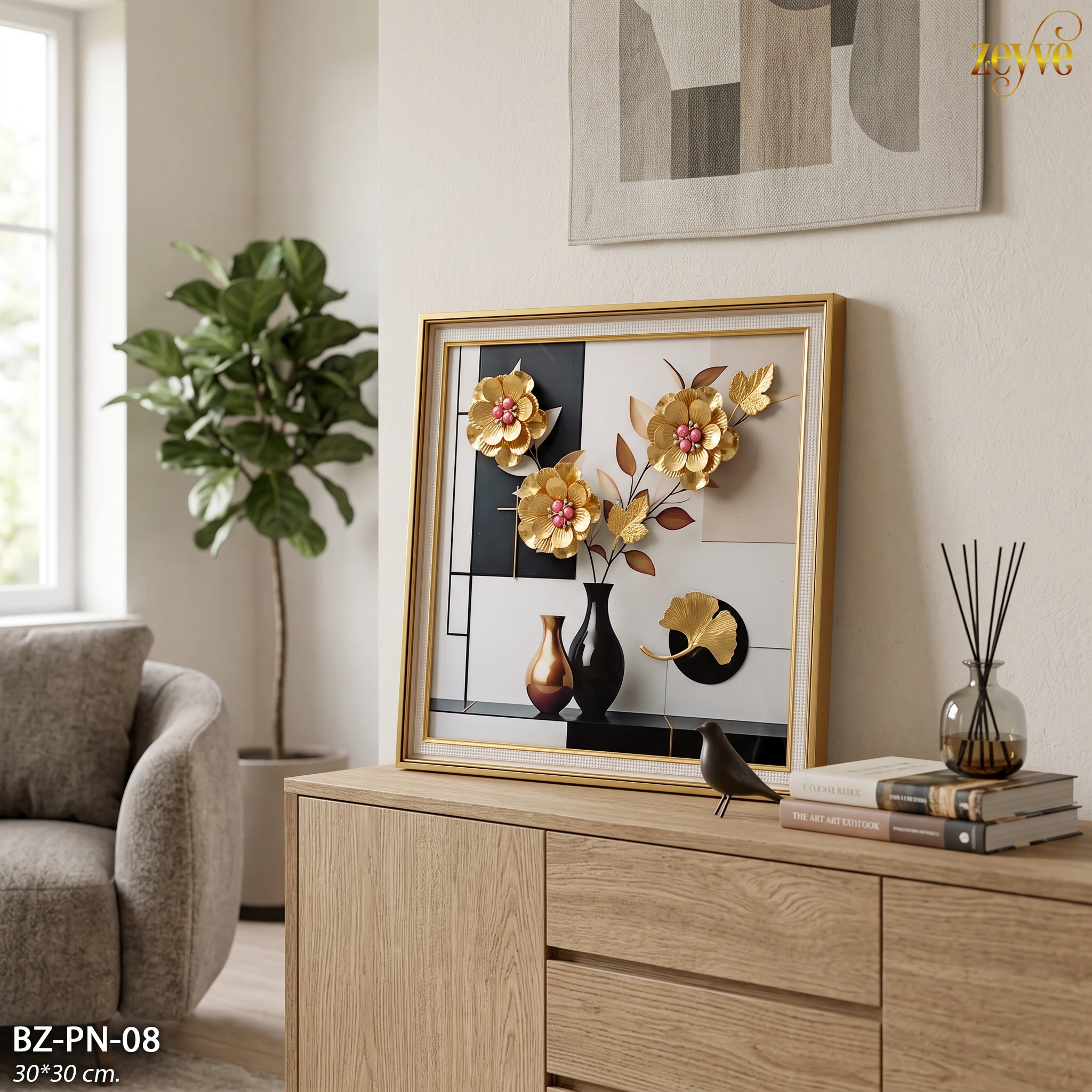 ZEYVE 30x30cm 3D TABLO 5 MODEL KARIŞIK*36