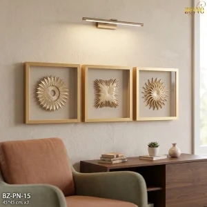 ZEYVE AHŞAP GOLD DEKORLU 3D TABLO SET 45x45cm*1set