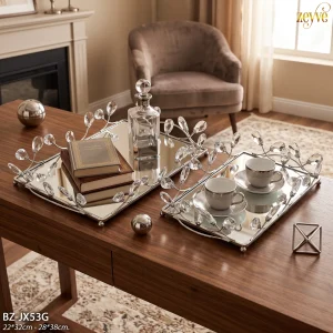 ZEYVE DAMLA TAŞLI 2Lİ TEPSİ DİKD. 22x32-28x38cm*6