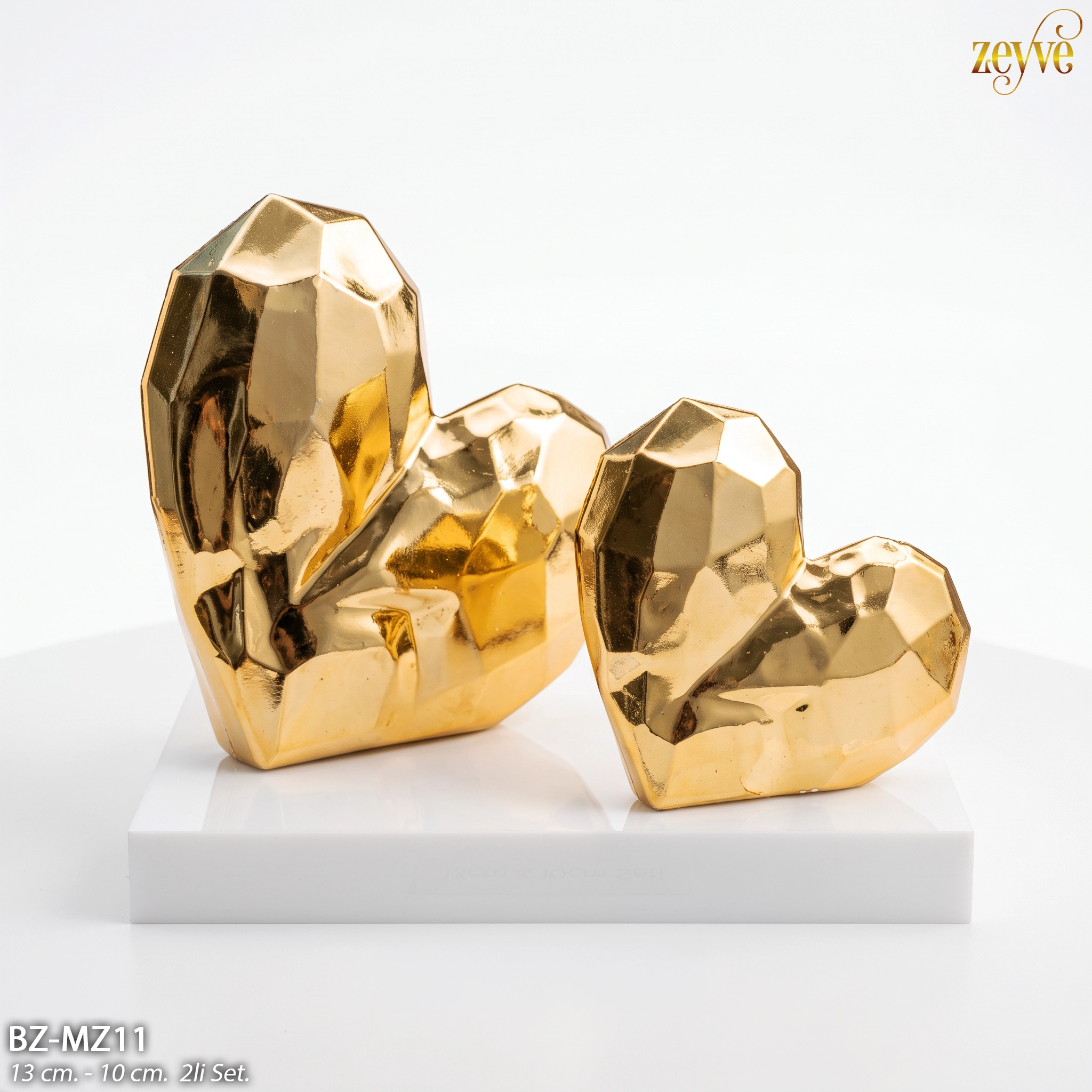 ZEYVE İKİLİ DEKOR RAF KALP SET 13-10cm*100 - Görsel 3